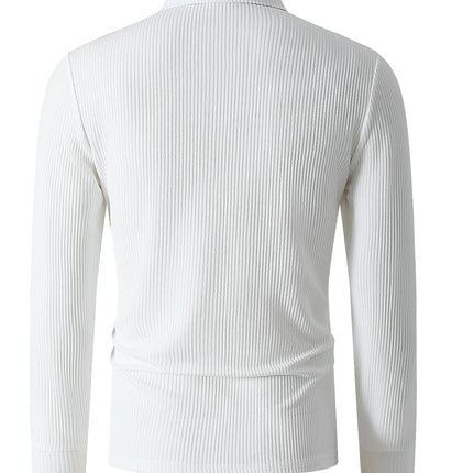 Spring New Light Luxury Light Business Mature Casual Men Sports Retro Style Striped Fashion Men Outdoor Long Sleeve POLO Shirt