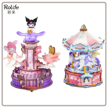 New Rolife Sanrio Dreamland Super Cute Diary Series DIY Handmade Music Box Surprise Assembly Toy Gift Original in Stock