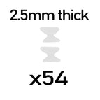 54pcs 2.5mm white