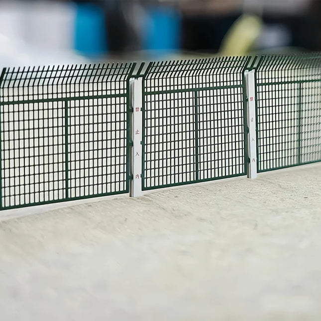 N Scale Metal Protective Fence With 8 Columns Model For DIY Building Fence Wall Sand Table Railway Train Scene Diorama Kit 1PCS