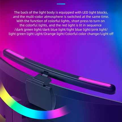 USB Stepless Dimming Screen Hanging Lights Curved Screen Monitor Light Bar RGB Background Atmosphere Desk Lamp Monitor Light Bar