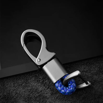 Creative Braided Rope Metal Keychain Durable Key Ring Pendant for Men Personalized Auto Car Key Holder Accessory