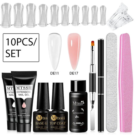 MTSSII 20m Extension Nail Gel Set Manicure Set Finger Quick Buliding Extension Gel Nail Polish Kit Soak Off UV Gel LED Nail Art