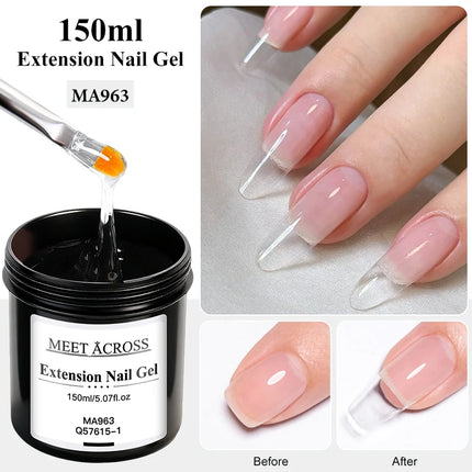 150ml Large Capacity Quick Extension Nail Gel Polish Nude Pink Milky White Builder Nail Art Varnish Manicure DIY Nail Supplies