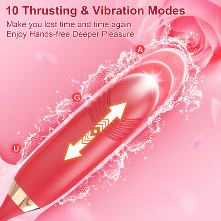 Rose-Thrusting Sucking Vibrator For Women G-spot Dildo Nipple Anal Stimulator Licking Vibrators Adult Sex Toy Games Man Couples