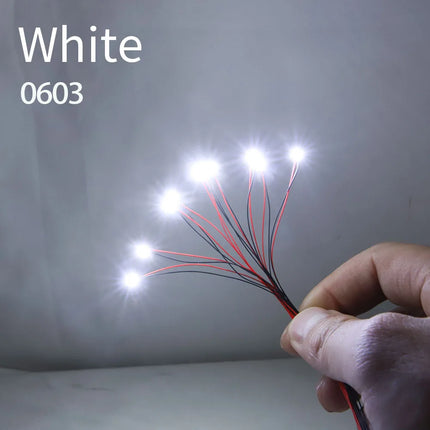 20PCS Wired Chip Led SMD 3V Led Lamp For Models Train Pre-soldered Micro Litz