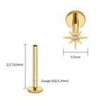 Gold 1.2x12x4.5mm / Earrings / Ears|Star