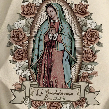 Women's Sweatshirts Women's Floral Virgin Mary Print Round Neck Autumn Sweatshirt Hoodie Vintage Essential Women Sweatshirt 2024