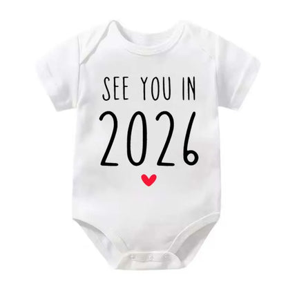 See You in 2026 Pregnancy Announcement Baby Onesie Toddler Jumpsuit Summer Short Sleeve Newborn Boys Girls Outfits
