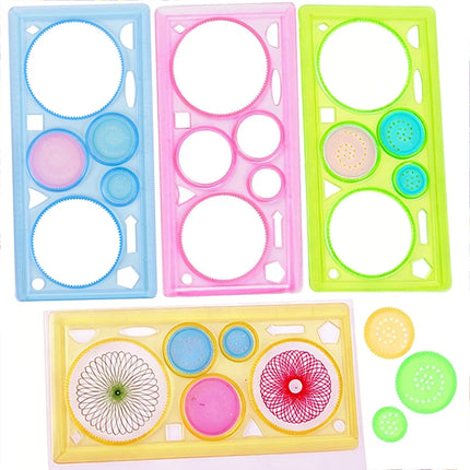 1/4/8PCS Children Painting Template Creative Gears Geometry Spirograph Drawing Stencils Set Art Crafts Kids Educational Toy TMZ