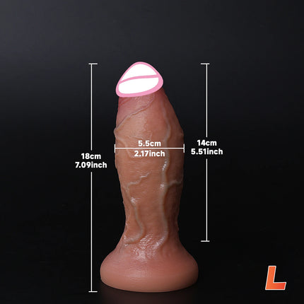 Big Glans Realistic Thick Dildo Double Silicone Skin Soft Dildos Penis Woman Man Anal Sex Toys Suction Cup Dick Masturbators 18