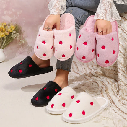 Women's LOVE Slippers Fuzzy Fluffy Memory Foam Slides House Shoes Open Toe Indoor and Outdoor Cute Comfort Living Room Shoes