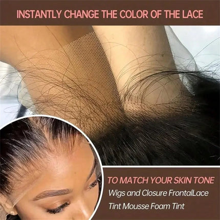 2025 New Melt Lace Tint Melting Hair Mousse and Spray for Medium Brown Wigs, Foam for Lace Frontal Wigs