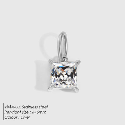 eManco Stainless Steel Geometry Pendants Charms Zircon For DIY Jewelry Necklace Making Bracelet Findings Crafts Earrings