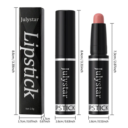 Julystar Nude Brown Matte Lipstick Pen Waterproof Lasting Non-Stick Cup Velvet Fruit Lipstick Lip Tint Pencil Makeup Lip Stain