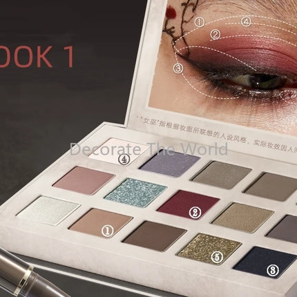 Judydoll Halloween Limited Edition Rose Codex" 15-color Eyeshadow Book Matte Earth Color Shimmer Eye Makeup Eye Glitter