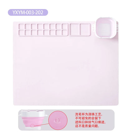 Silicone Painting Mat Set Children Drawing Toys Montessori Graffiti Mat Washable Watercolor Palette Set for Children's Day Gift