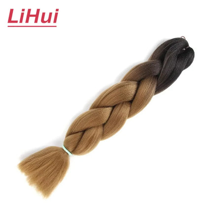 24 Inches Synthetic Braiding Hair Jumbo BraidOmbre Jumbo Hair Extension For Women DIY Hair Braids Purple Pink  Yellow Gray Lihu