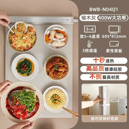 Home heating and insulation board, automatic constant temperature food reheating folding roll, heats up quickly