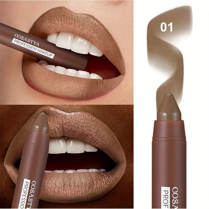 6 colors of matte crayon lipstick, long-lasting and waterproof, full effect, create perfect lip makeup