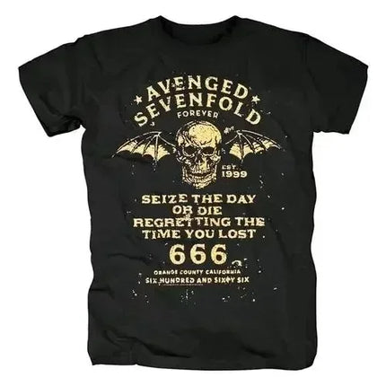 Avenged Sevenfold Band Nightmare Black Classic Style Casual Loose Print T-Shirt Graphic Short Sleeve Shirt Unisex