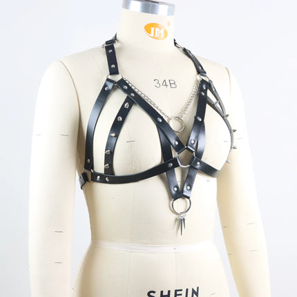 Body-hugging Clothing Leather Bondage Gear Sexy Bustier Lingerie Nightclub Performance Couple Sex Bdsm