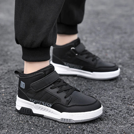 Classic Fashion Children Shoes Boys Leather Sneaker High Top Skater Basketball Shoes Luxury Sports Sneaker for Boy