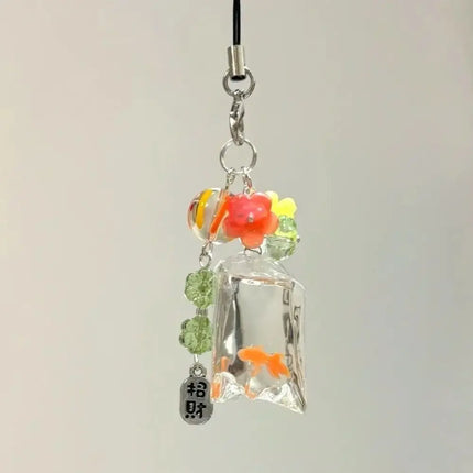 Y2K Charms Phone Pendant Cute Fish Sweet Girl Phone Lanyard Keychain For CCD Camera Girl Bag Schoolbag Ins Korea Jewelry