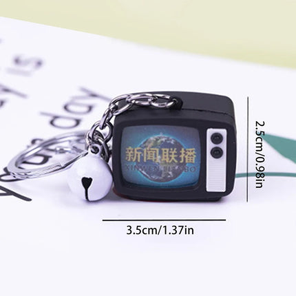 Mini TV Keychain Horror Atmosphere Mini TV Keychain Pendant Simulation TV Pendant Bag Pendant