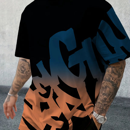 2025 New Summer Personalized Letter Printed Comfortable and Breathable Round Neck T-shirt Outdoor High Street Top