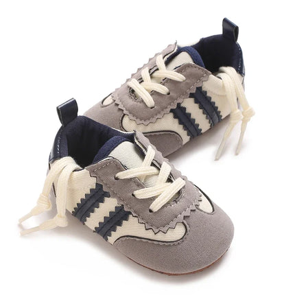Fashion color blocking casual shoes Baby First Walkers 0-18M newborn children's canvas sports shoes soft soled baby shoes