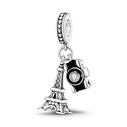 Original 925 Sterling Silver Charms Paris Eiffel Tower Charms Bead Pendant Fit Bracelets Bangle Necklaces Women DIY Jewelry Gift
