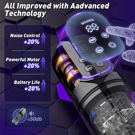 Automatic Male Masturbator APP Controlled 7 Modes Vibrating Pocket Pussy Realistic 3D Texture Tight Stroker Blowjob Pro Sex Toy