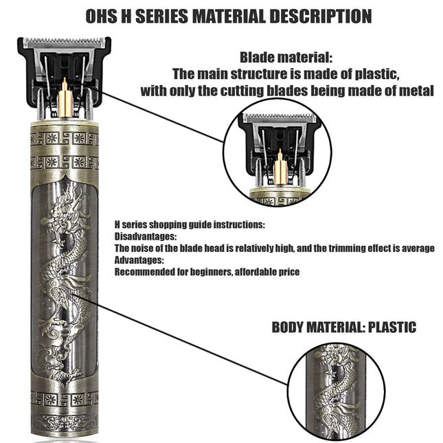 Tondeuse Dragon Vintage T9 Cordless Professional Hair Clippers Electric Trimmers For Men Clipper hair cutting machine Shaver