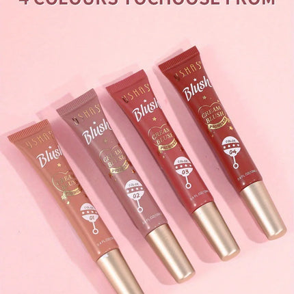 USHAS 4 Color Long-lasting Liquid Blush Facial Contouring Lightweight Soft Multi-Use Cream Blush Waterproof Facial Blush Stick