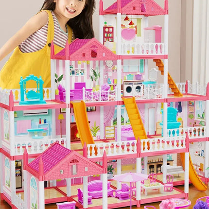 3D Assembly Diy Mini Toy House Accessories Villa Princess Castle Girl Birthday Gift Assembly Toy House