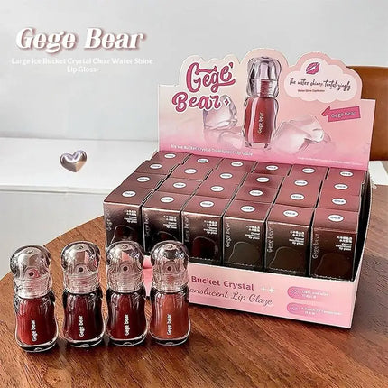 Gege Bear 5ml Crystal Gloss Lip Tint Hydrating Mirror-Gloss Finish Youthful Plumping Effect Autumn Winter Collection