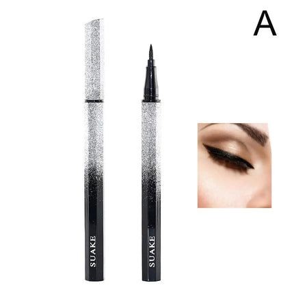 DIY Rotate Eyeliner Stamp Integrated Black Brown Dual-Tip Eyeliner Wing Stencil Waterproof Smudge-Proof Long Lasting Liquid Pen