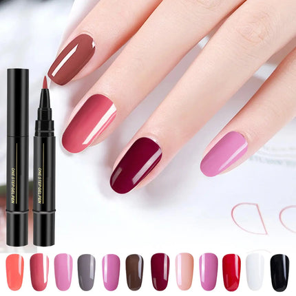 Nail Polish Gel Pen Quick Dry Nail Polish Art Pens Fast Dry Nail Color Pen Nail Varnish Pens for Women Girls Friends Family