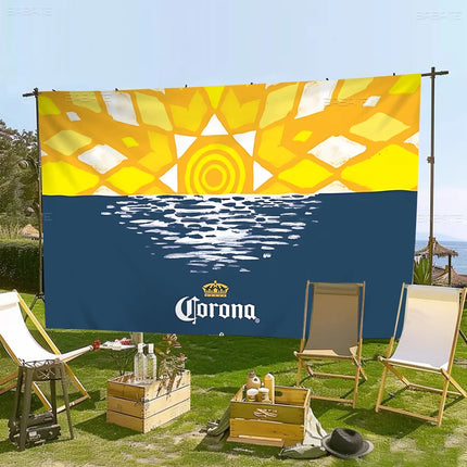 C-Corona E-Extra Beer Anime Chart Creative Pattern Hanging Flag Polyester Printed Banner Hand Pulled Flag