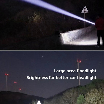 New model LED adjustable focus flashlight, USB rechargeable, aluminum alloy, high-intensity, outdoor camping self-defense flashl