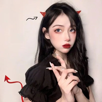 Halloween Hair Accessories Clip 1 Pair Sexy Small Demon Horn Hairpins Gothic Festival Party Cosplay Costume Pin Lolita Hairpins