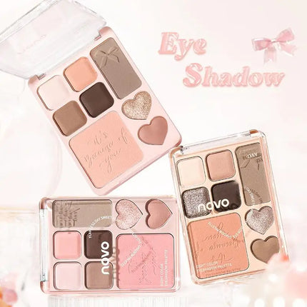 Novo 8Color Eyeshadow Palette Silver Pearlescent All-in-One Highlighter Long Lasting Shimmer Eyeshadow Makeup Eye Shadow Palette