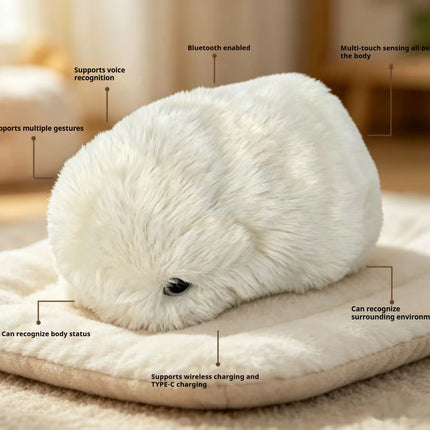Interactive AI Robotic Plush Pet,  Emotional Simulation Companion Toy with Touch Activated Mood Response for Stress Relief