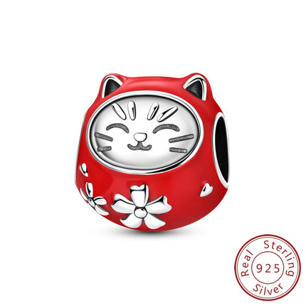 Original 925 Sterling Silver Charms Beads Crown Football Trophy Carp Cat Charms Fit Bracelet Bangle Necklace Woman Jewelry Gift
