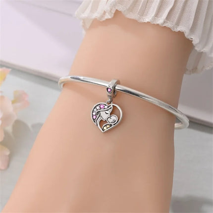 Original 925 Sterling Silver Charms Beads Cute Mushroom Unicorn Love Wings Pearl Charm for Bracelet Pendant Woman Girl Jewelry