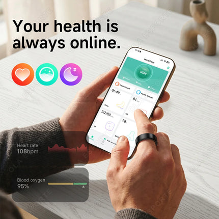 New Smart Ring Men Women, Heart Rate and Blood Oxygen Monitor Smartring IP68 & 5ATM Waterproof, Multi-sport Mode Rings Man 2026