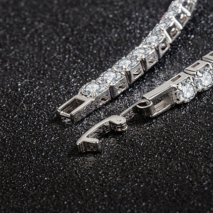 High Quality S925 Silver Platinum Plated Moissanite Bracelet Sparkling Personality Wedding Jewelry Gift Charm Bracelet For Women