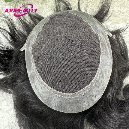 Men's Capillary Prosthesis Front HD Lace Natural Human Hair Wigs Hd Lace PU Base Men Toupee Hair Replacement Front Lace Hairline