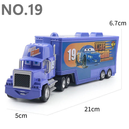 Pixar Cars Truck Storm Jackson Model Car 1/55 Die Casting Container Trucks Racing Toys Children's Birthday Gifts Collectibles